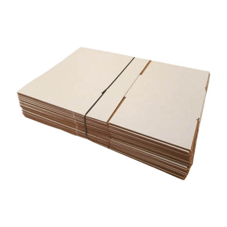 Emtrade (Nieuw) Vouwdoos 362x242x155 mm enkelgolf karton wit bruin nieuw