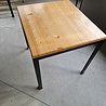 Emtrade Tafel 80x80 cm, Houten Blad, Metaal Onderstel, gebruikt