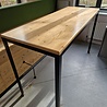 Emtrade Hoge tafel 180x70x110 cm, massief houten blad, stalen onderstel , gebruikt