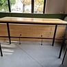 Emtrade Hoge tafel 180x70x110 cm, massief houten blad, stalen onderstel , gebruikt