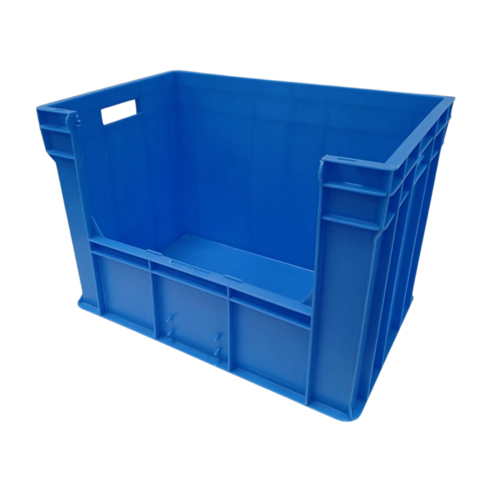 Emtrade Magazijnbak met grijpopening blauw 600x400x415 mm, PP05, gebruikt
