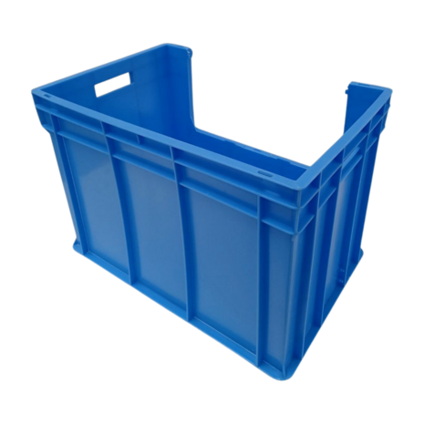 Emtrade Magazijnbak, 600x400x415 mm, euronorm, blauw pp, gebruikt