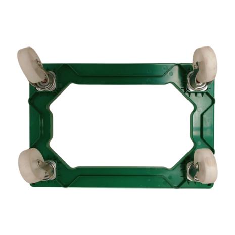 Emtrade (Nieuw) Kunststof dolly groen 615x415x165 mm, kunststof witte zwenkwielen, euronorm 60x40, nieuw