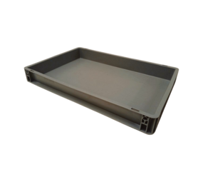 Stapelbak, 600x400x75 mm, euronorm, grijs pp, nieuw Stapelbak, 600x400x75 mm, euronorm, grijs pp, nieuw