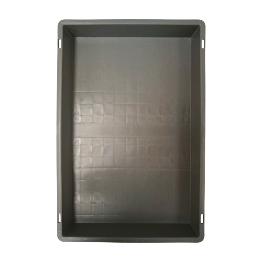 Stapelbak 600x400x75 met Verstevigde Bodem, PP05, Grijs, Nieuw