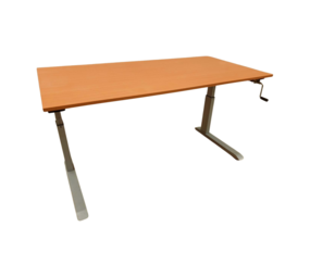 Emtrade Zitbureau 160x80 cm, handmatig met zwengel verstelbaar van 61 tot 85 cm, gebruikt