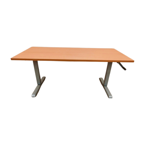 Emtrade Zit Sta Bureau 160x80 cm, handmatig met zwengel verstelbaar van 64 tot 108 cm, Gebruikt
