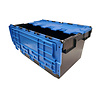 Distributiebak, 710x460x360 mm, PP, Zwart met blauwe deksel, Nieuw