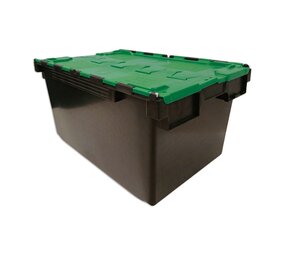 Embox Distributiebak, 710x460x360 mm, zwart, groen pp, nieuw