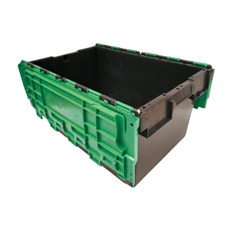 Embox Distributiebak, 710x460x360 mm, zwart, groen pp, nieuw