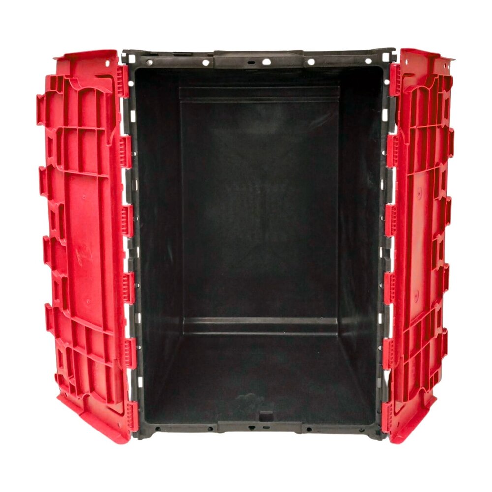 Distributiebak, 710x460x360 mm, PP, Zwart met rode deksel, Nieuw