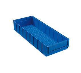 Emtrade Magazijnbak Kunststof 500x183x81 mm met etikethouder stapelbaar, blauw, nieuw