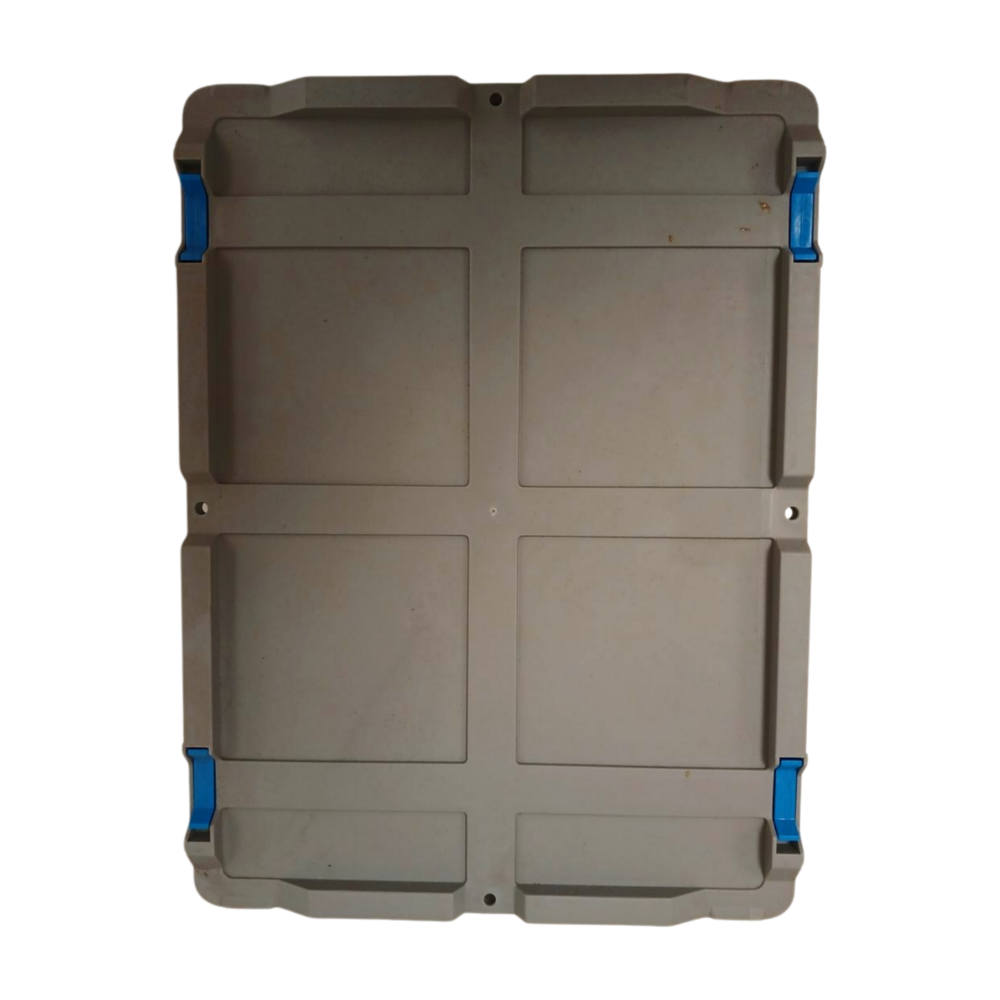 Stapelbak met deksel, 400x300x220 mm, euronorm, grijs pp, nieuw Stapelbak met deksel, 400x300x220 mm, euronorm, grijs pp, nieuw