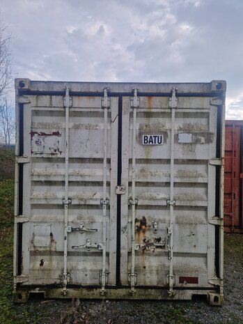 40ft container, wit, staal, gebruikt