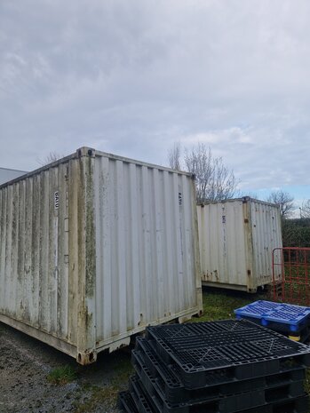 40ft container, wit, staal, gebruikt