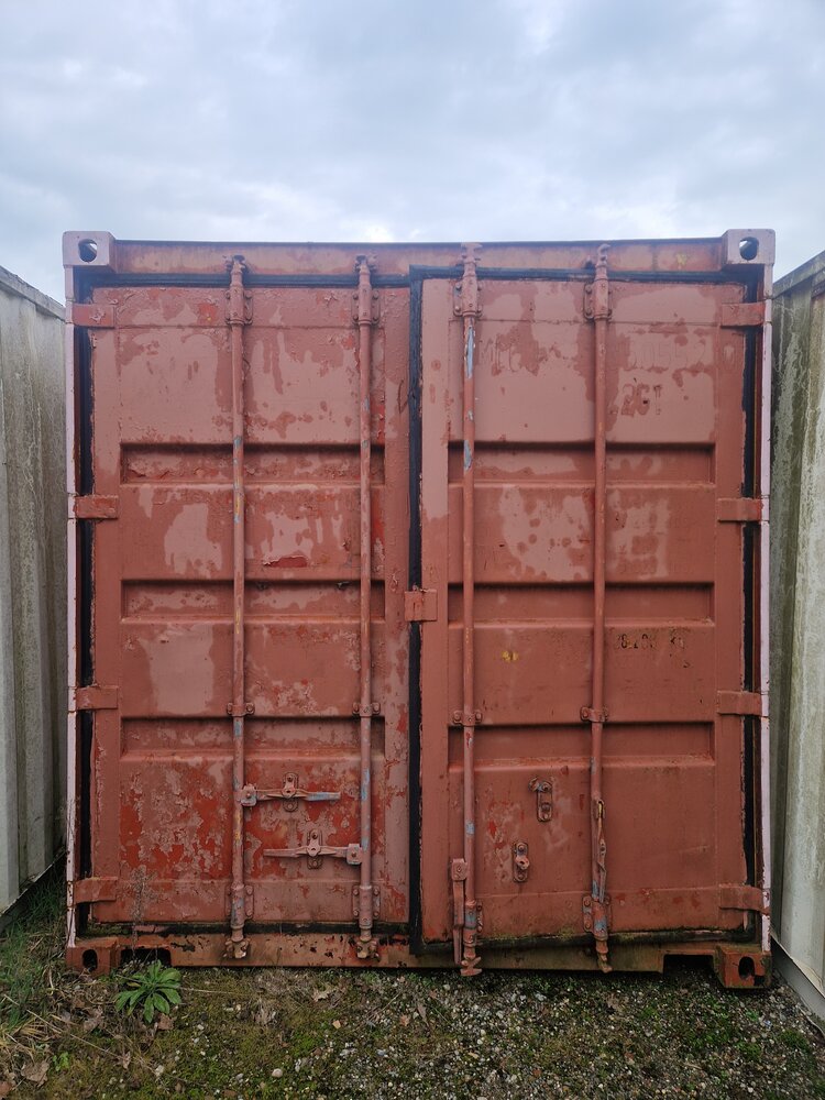 20ft container, bruin, staal, gebruikt