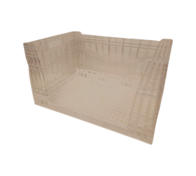 Emtrade Vouwkrat, 600x400x330 mm, transparant PP, geperforeerd, licht gebruikt