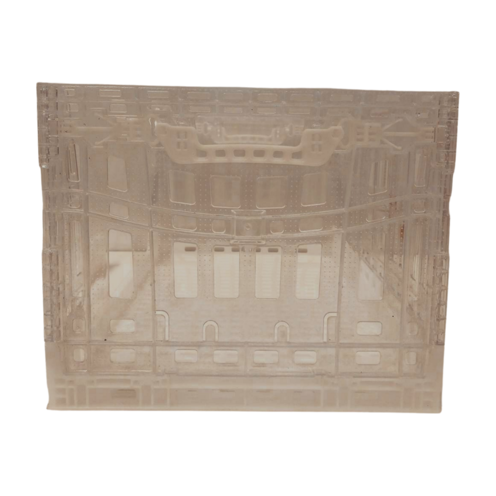 Emtrade Vouwkrat, 600x400x330 mm, transparant PP, geperforeerd, licht gebruikt