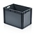 Emtrade Stapelbak euronorm 600x400x420mm, stapelbaar, grijs, nieuw