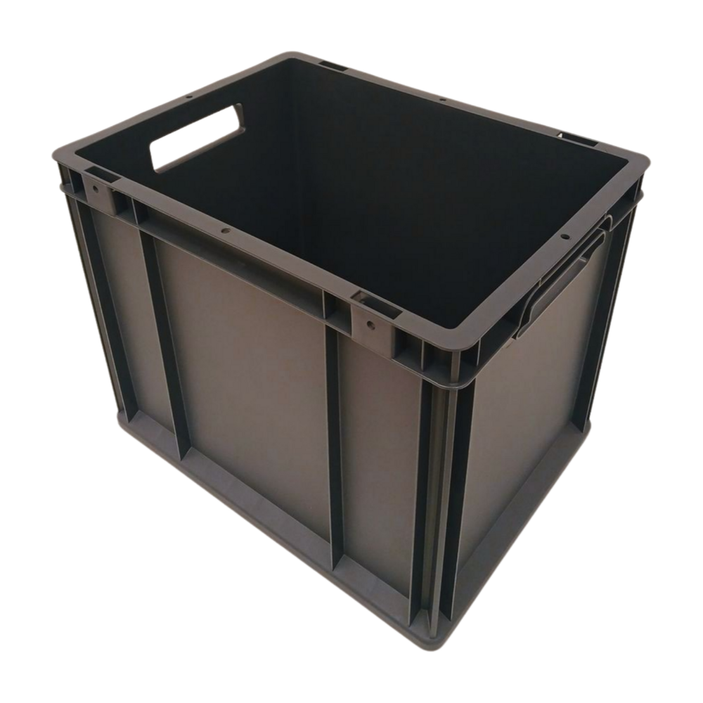 Emtrade (Nieuw) Stapelbak, 400x300x320 mm, euronorm, donkergrijs pp, nieuw
