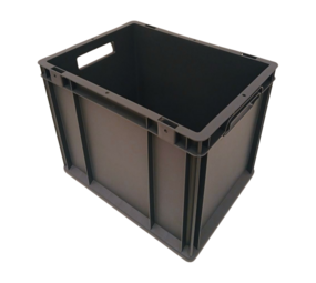Emtrade (Nieuw) Stapelbak, 400x300x320 mm, euronorm, donkergrijs pp, nieuw