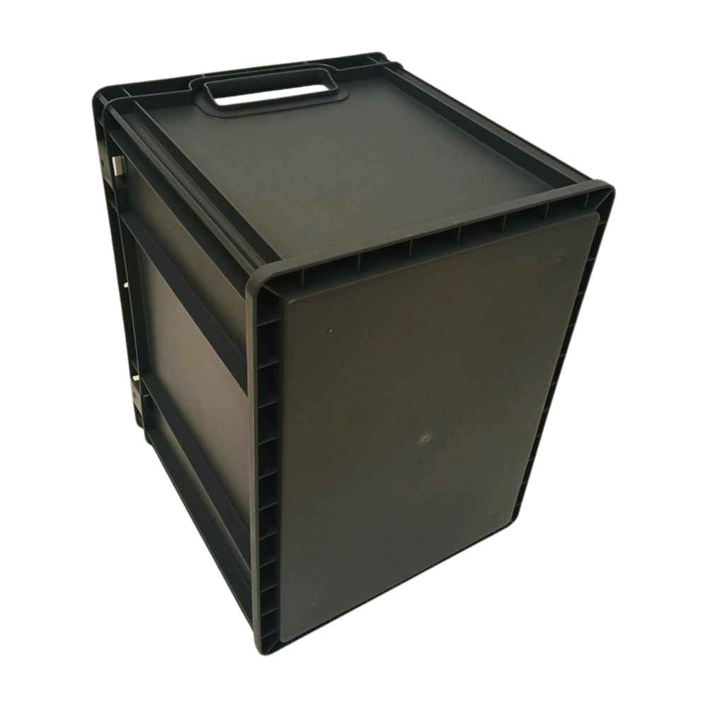 Emtrade (Nieuw) Stapelbak, 400x300x320 mm, euronorm, donkergrijs pp, nieuw