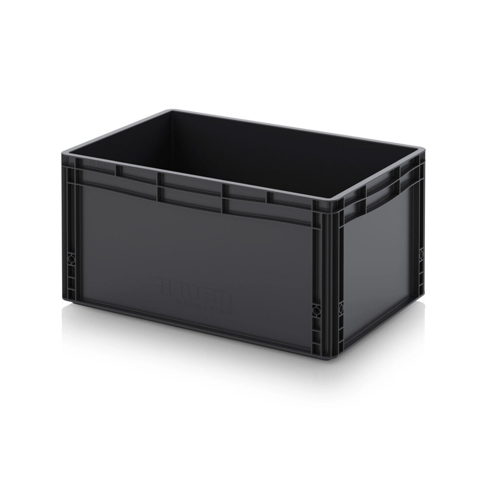 Auer Stapelbak, 600x400x320 mm, euronorm, ESD, zwart pp, gebruikt Auer Stapelbak, 600x400x320 mm, euronorm, ESD, zwart pp, gebruikt