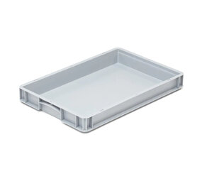 Basicline Stapelbak, 600x400x75 mm, euronorm, grijs kunststof, gebruikt
