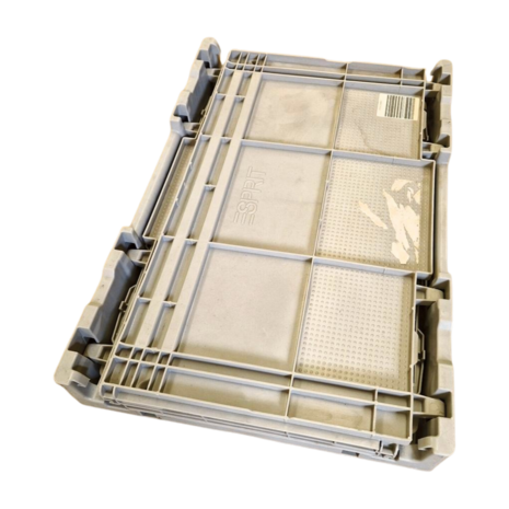 Emtrade Klapkrat, 600x400x400 mm, euronorm, grijs kunststof, gebruikt