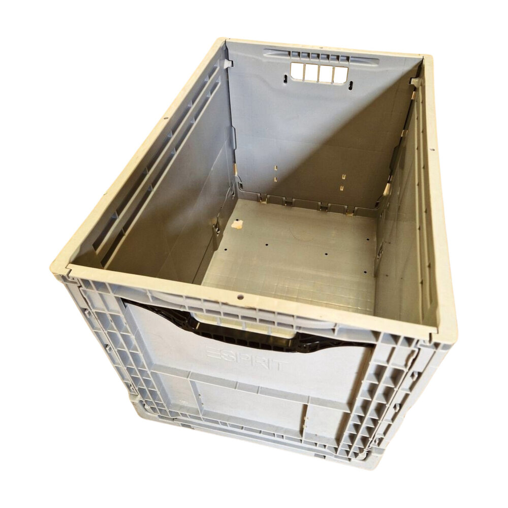 Emtrade Klapkrat, 600x400x400 mm, euronorm, grijs kunststof, gebruikt