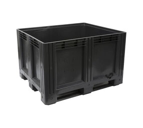 Embox Palletbox kunststof 120x100x76cm gesloten, 3-sledes, nieuw