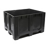 Embox Palletbox kunststof 120x100x76cm gesloten, 3-sledes, nieuw
