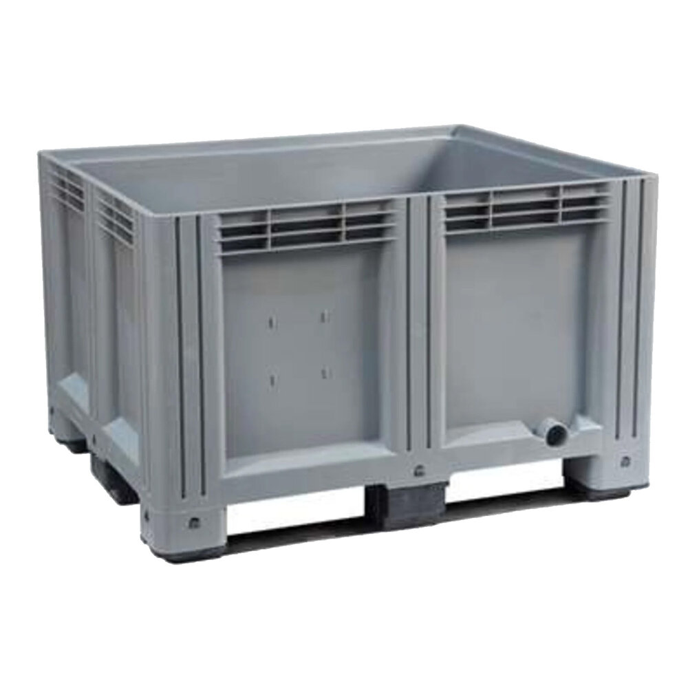 Embox Palletbox kunststof 120x100x76cm gesloten, 3-sledes, nieuw