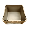Emtrade Kunststof stapelbak 400x400x220mm vierkant, gesloten, verstevigd, grijs, gebruikt