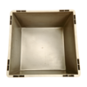 Emtrade Kunststof stapelbak 400x400x220mm vierkant, gesloten, verstevigd, grijs, gebruikt