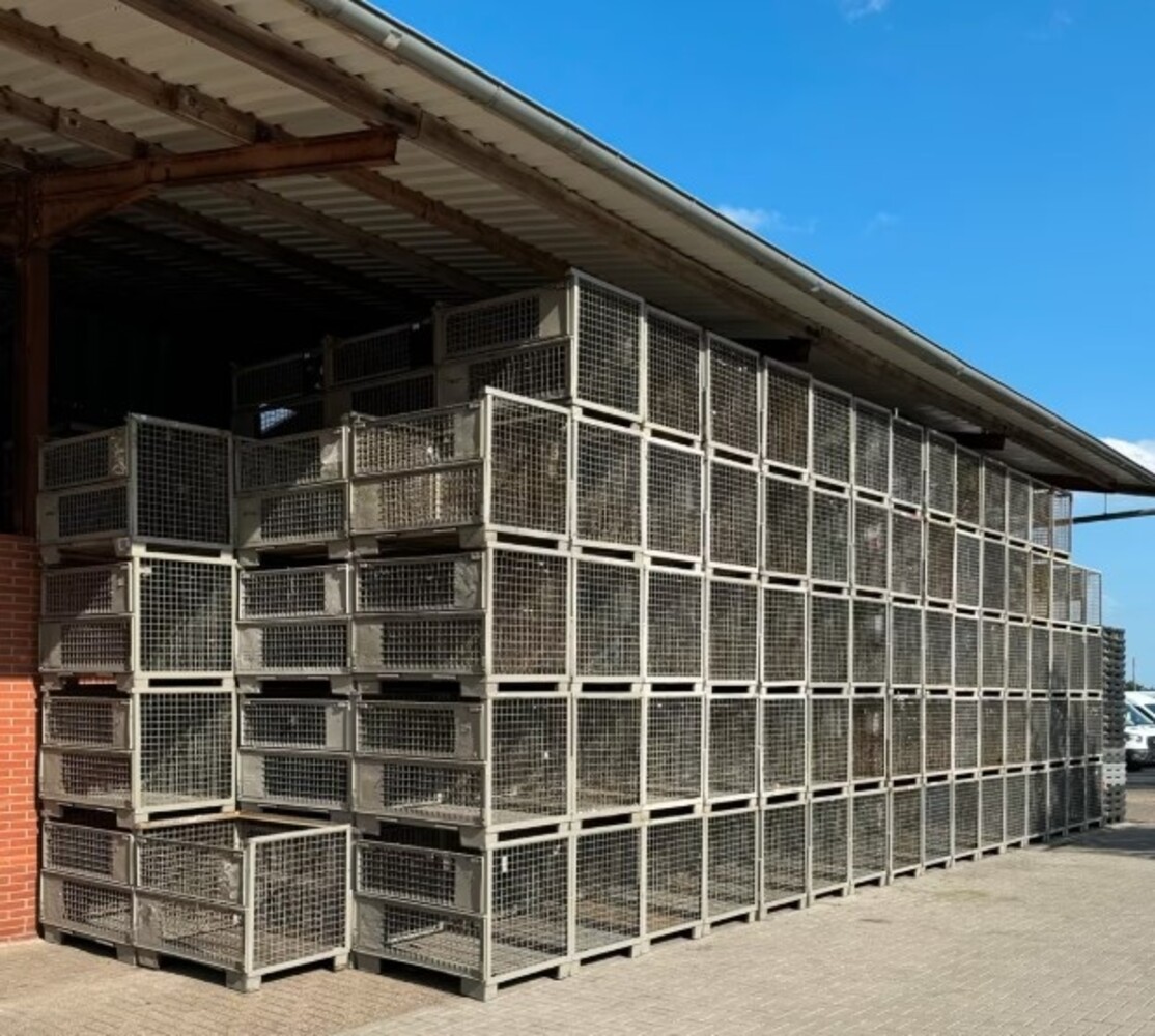 Gaascontainer/ gitterbox met 1 klep 1240x835x970mm, gebruikt