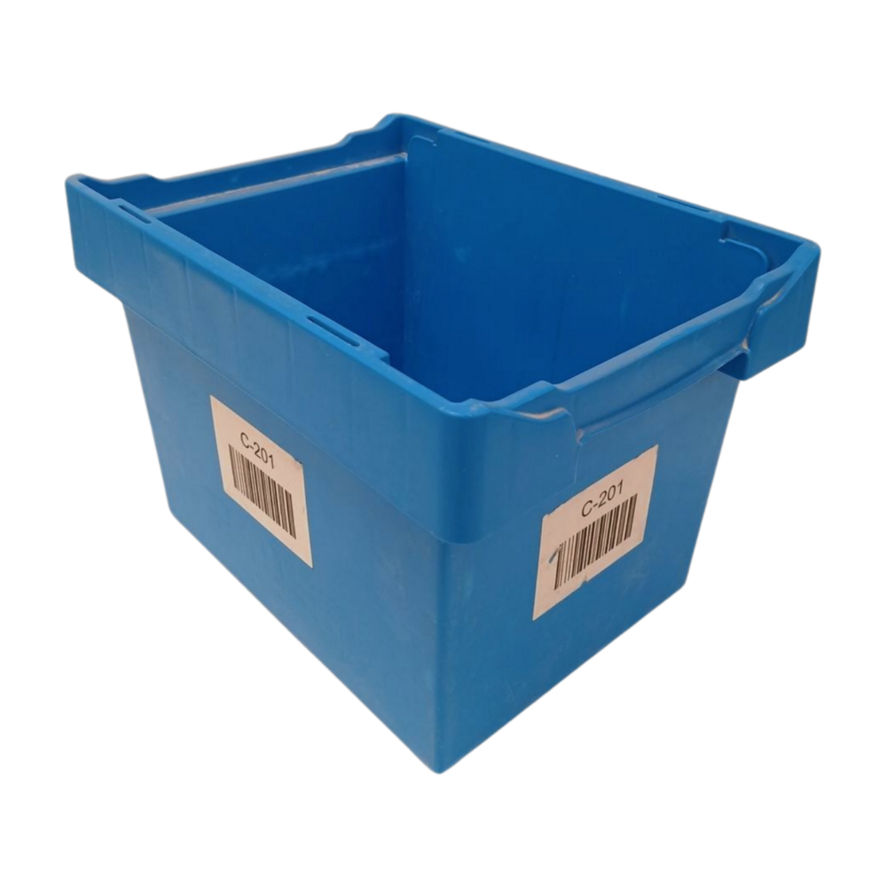 Auer Opslagbak, 400x300x270 mm, euronorm, blauw pp, gebruikt