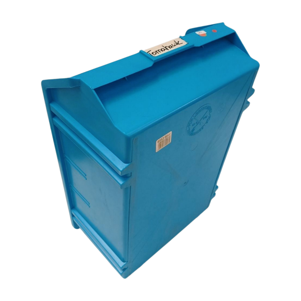 Magazijnbak 460x310x180 mm, PS06, blauw, levensmiddelgeschikt, gebruikt