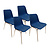 Stapelbare stoel set van 4, blauw/zilver, gebruikt
