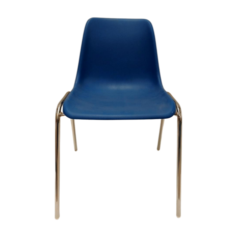 Stapelbare stoel set van 4, blauw/zilver, gebruikt