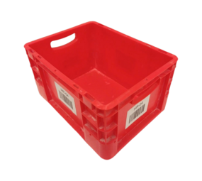 Emtrade Magazijnbak 400x300x220 mm, PP05, Rood, Levensmiddelgeschikt, Gebruikt