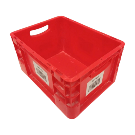 Emtrade Magazijnbak 400x300x220 mm, PP05, Rood, Levensmiddelgeschikt, Gebruikt