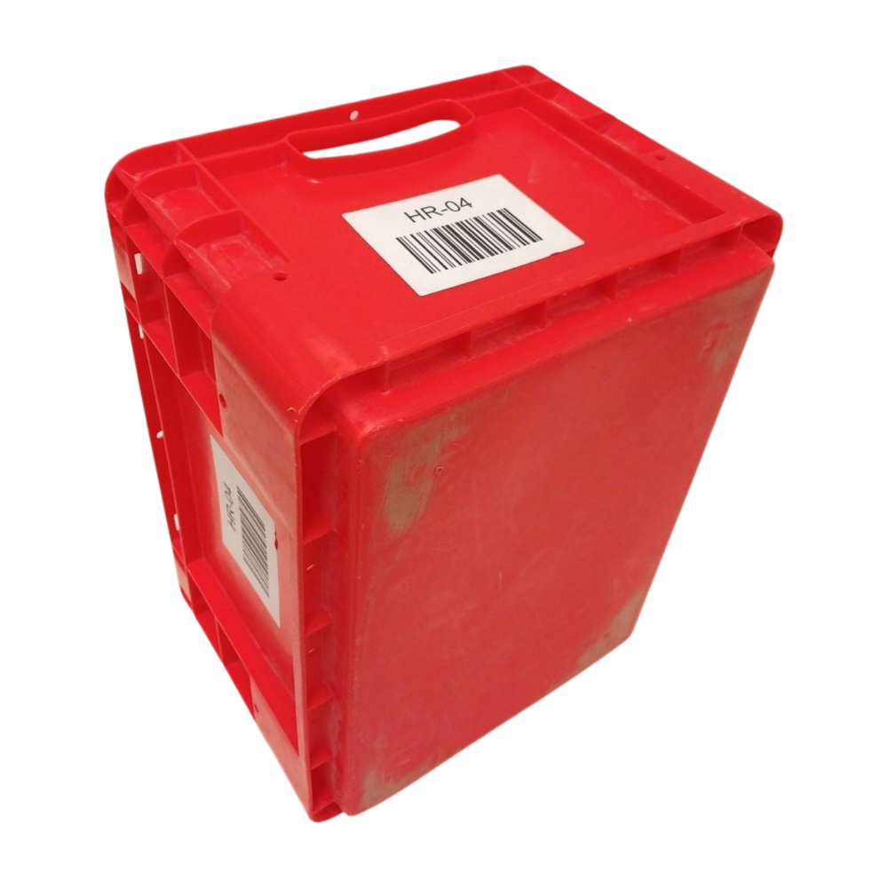 Emtrade Magazijnbak 400x300x220 mm, PP05, Rood, Levensmiddelgeschikt, Gebruikt