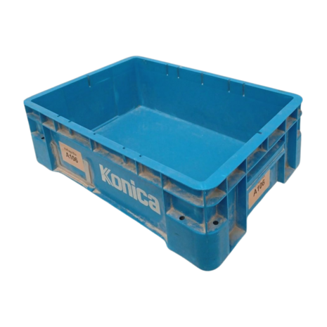 Emtrade Stapelbak, 660x440x200 mm, blauw pp, gebruikt