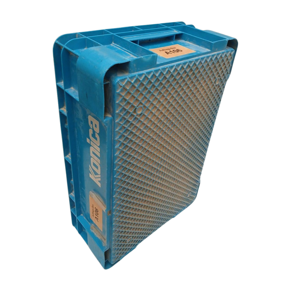 Emtrade Stapelbare kunststof bak 660x440x200 mm, PP, Blauw, Gebruikt