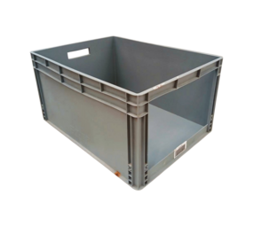 Auer Stapelbak EG 86420 met grijpopening 800x600x420 mm, PP, Grijs, Gebruikt