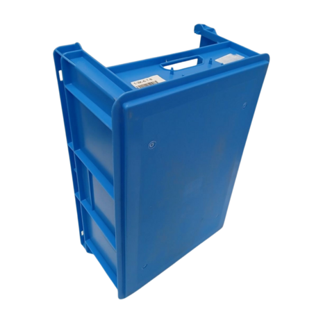 BITO Stapelbak 600x400x215mm Polypropyleen Blauw Met Grijpopening, Gebruikt