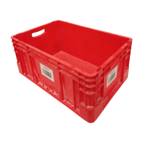 Emtrade Magazijnbak 600x400x270 mm, PP05, Rood, Levensmiddelgeschikt, Gebruikt