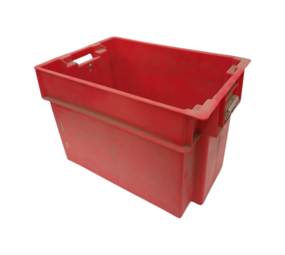 Emtrade Magazijnbak, Stapelbaar en Nestbaar 600x400x400 mm, polypropyleen, rood, gebruikt