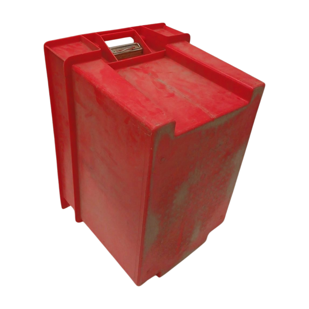 Emtrade Magazijnbak, Stapelbaar en Nestbaar 600x400x400 mm, polypropyleen, rood, gebruikt